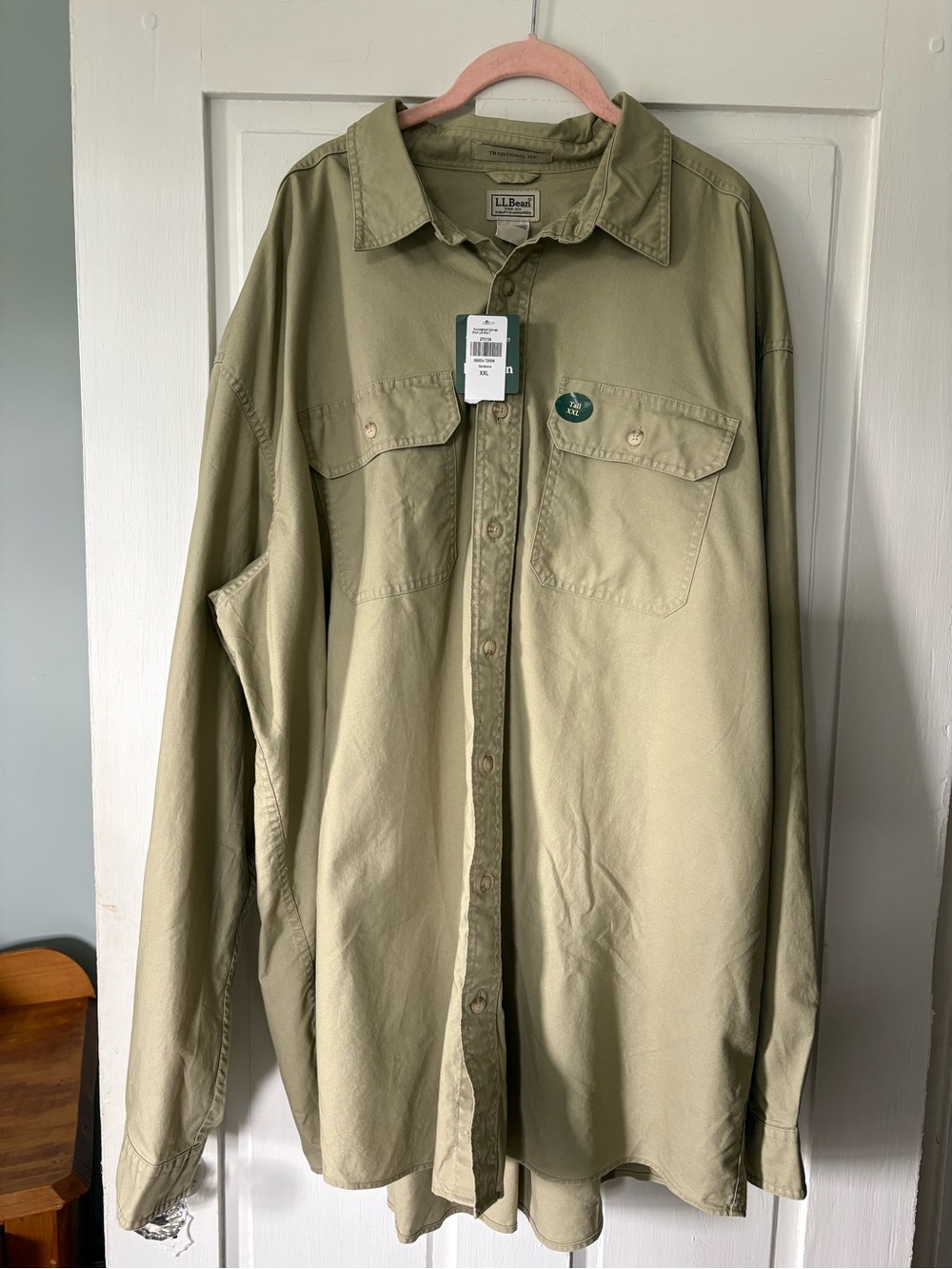 L.L.Bean NWT XXL Tall Sunwashed Canvas Shirt Sandstone